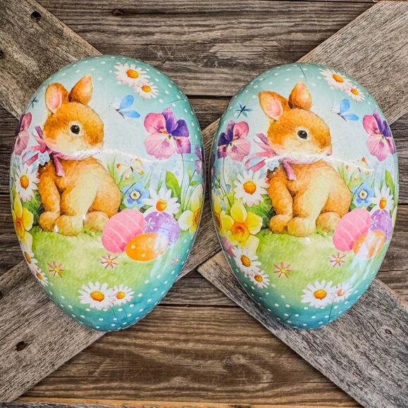 Beautiful Vintage German Nestler Paper Mache Easter Egg Candy Container-1970-7”H - Picture 8 of 8